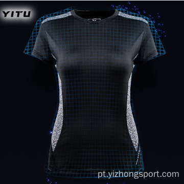 Camiseta feminina Moisture Wicking Dry Fit Jogging